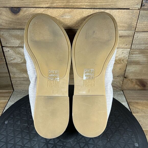 Women's Size 6 Eileen Fisher Notion Leather Ballet Flat Gray Slip On NWOB - Picture 9 of 10